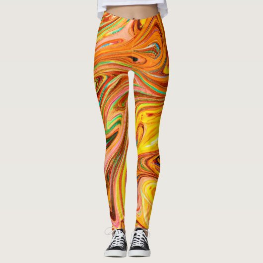 Levendig Abstract kleurenpatroon Leggings (Voorkant)