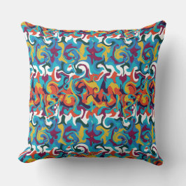 Levendig Abstract kleurrijk geometrisch golfpatroo Kussen