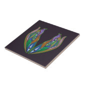 Levendig Abstract kunstwerk - visionaire psychedel Tegeltje (Zijkant)