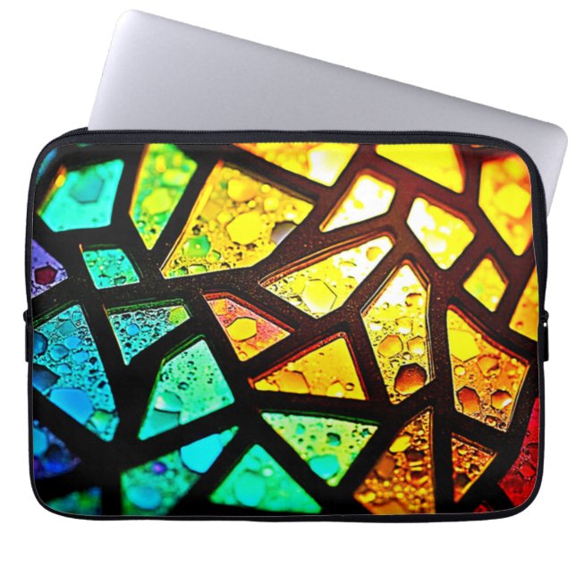 Levendig Abstract Licht Mozaïekontwerp Laptop Sleeve (Voorkant)