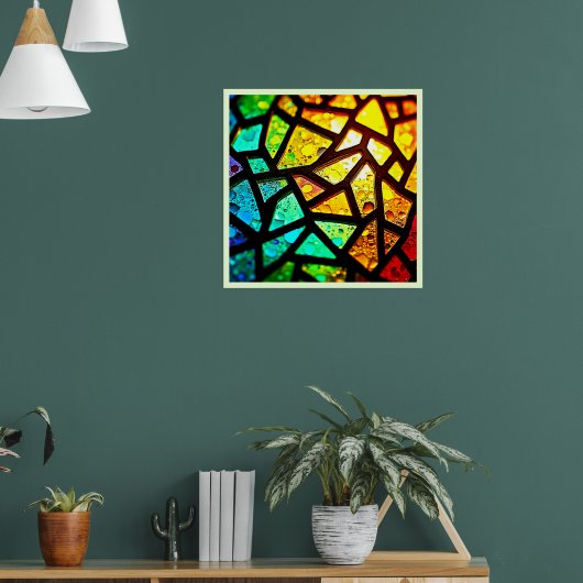 Levendig Abstract Licht Mozaïekontwerp Poster (Woonkamer 1)