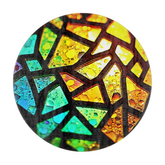 Levendig Abstract Licht Mozaïekontwerp Snijplank (Voorkant)