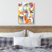Levendig abstract menselijk gezicht canvas afdruk (Insitu (Slaapkamer))