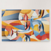 Levendig abstract menselijk gezicht legpuzzel (Horizontaal)