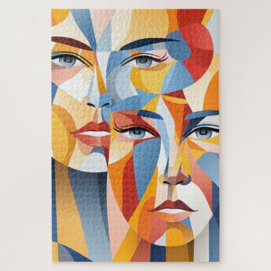 Levendig abstract menselijk gezicht legpuzzel (Verticaal)