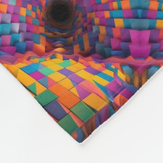 Levendig Abstract Mozaïek Dekbed Fleece Deken (Hoek)