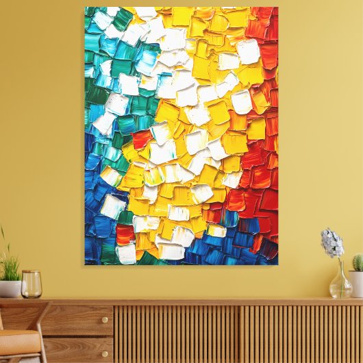 Levendig Abstract olieverfschilderij Canvas Afdruk (Insitu (Woonkamer))