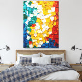 Levendig Abstract olieverfschilderij Canvas Afdruk (Insitu (Slaapkamer))