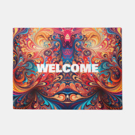 Levendig abstract ontwerp deurmat