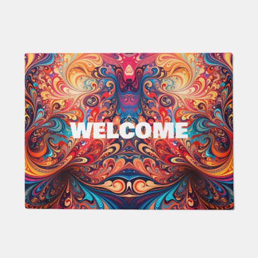 Levendig abstract ontwerp deurmat (Voorkant)