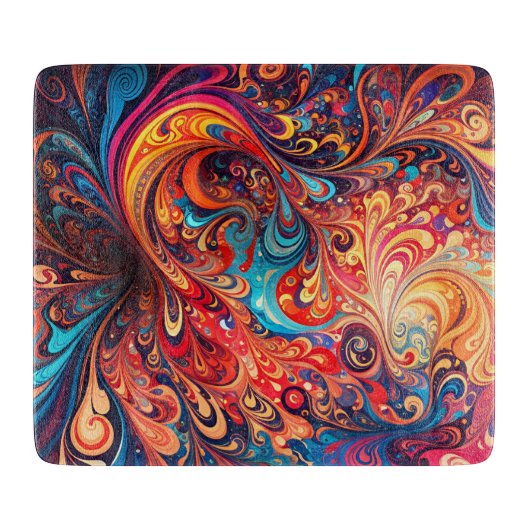 Levendig abstract ontwerp snijplank (Voorkant)