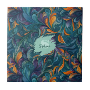 Levendig Abstract Paisley-geïnspireerd patroon (2) Tegeltje