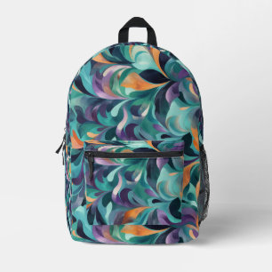 Levendig Abstract Paisley-geïnspireerd patroon Bedrukte Rugzak