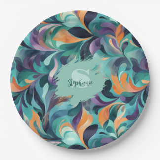 Levendig Abstract Paisley-geïnspireerd patroon Papieren Bordje