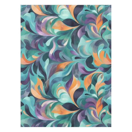 Levendig Abstract Paisley-geïnspireerd patroon Tafelkleed (Voorkant)