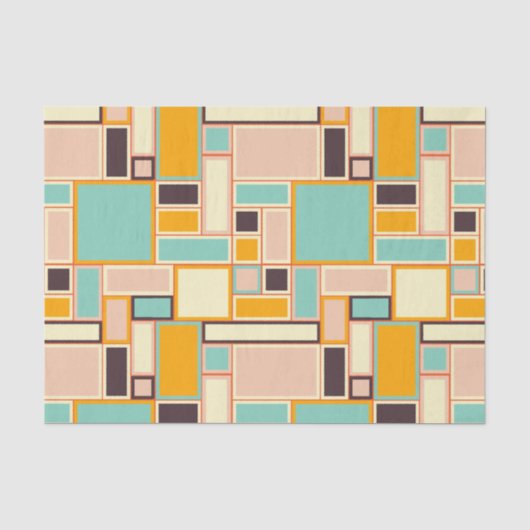 Levendig abstract patroon met rechthoeken tissuepapier (Voorkant)