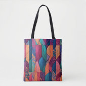 Levendig abstract patroon overlappende geometrisch tote bag (Voorkant)