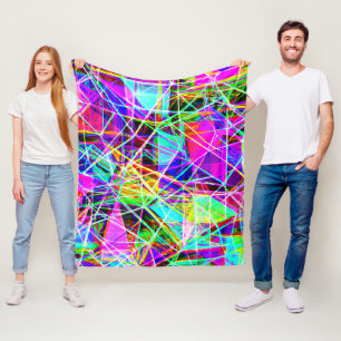 Levendig Abstract patroonontwerp Fleece Deken