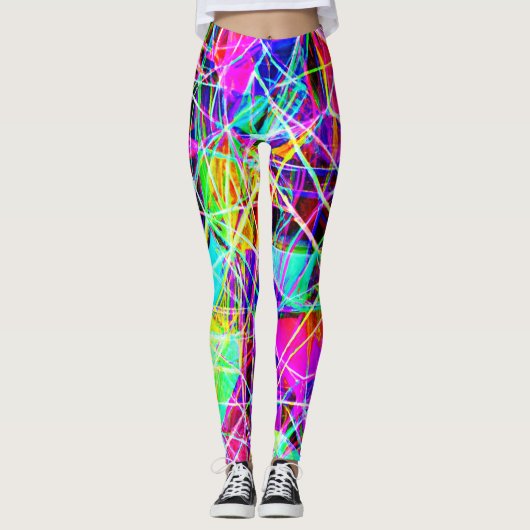 Levendig Abstract patroonontwerp Leggings (Voorkant)