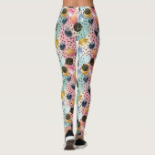 Levendig Abstract penseelstreek & Polka Dot Patter Leggings (Achterkant)