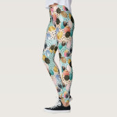 Levendig Abstract penseelstreek & Polka Dot Patter Leggings (Links)