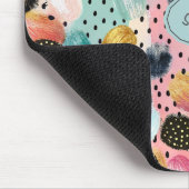 Levendig Abstract penseelstreek & Polka Dot Patter Muismat (Hoek)