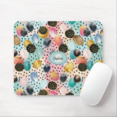 Levendig Abstract penseelstreek & Polka Dot Patter Muismat (Met muis)