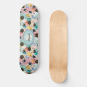 Levendig Abstract penseelstreek & Polka Dot Patter Persoonlijk Skateboard (Voorkant)