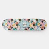 Levendig Abstract penseelstreek & Polka Dot Patter Persoonlijk Skateboard (Horizontaal)