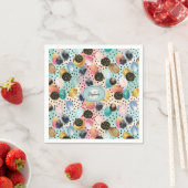 Levendig Abstract penseelstreek & Polka Dot Patter Servet (Insitu)