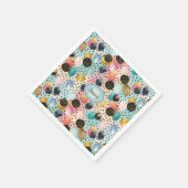 Levendig Abstract penseelstreek & Polka Dot Patter Servet (Hoek)