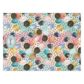 Levendig Abstract penseelstreek & Polka Dot Patter Tafelkleed (Voorkant (Horizontaal))