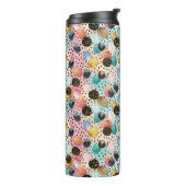 Levendig Abstract penseelstreek & Polka Dot Patter Thermosbeker (Gedraaid links)