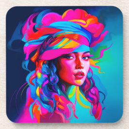 Levendig Abstract portret Bier Onderzetter