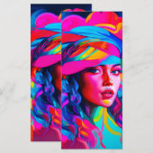 Levendig Abstract Portret Bladwijzer Menu (Voorkant / Achterkant)