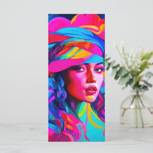 Levendig Abstract Portret Bladwijzer Menu (Staand voorkant)