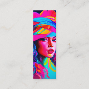 Levendig Abstract Portret Bladwijzer Mini Visitekaartje
