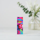 Levendig Abstract Portret Bladwijzer Mini Visitekaartje (Staand voorkant)