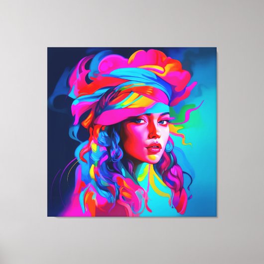 Levendig Abstract portret Canvas Afdruk (Voorkant)