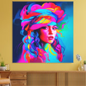 Levendig Abstract portret Canvas Afdruk (Insitu (Woonkamer))