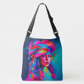 Levendig Abstract portret Crossbody Tas (Voorkant)
