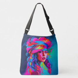 Levendig Abstract portret Crossbody Tas