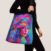 Levendig Abstract portret Crossbody Tas (Dichtbij)