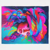 Levendig Abstract portret Fleece Deken (Voorkant (Horizontaal))