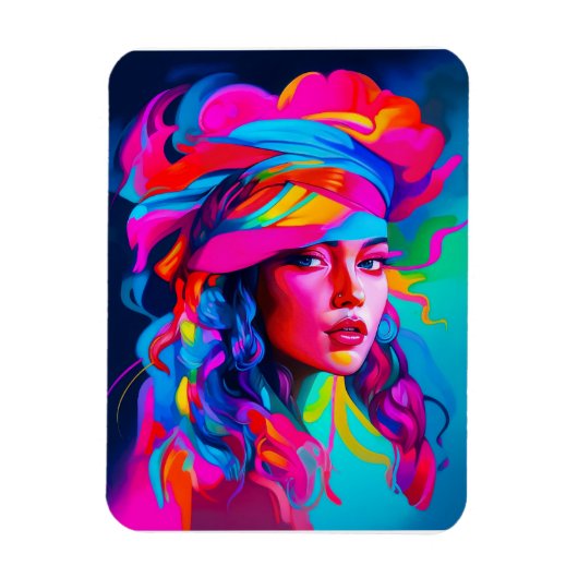 Levendig Abstract portret Magneet (Verticaal)