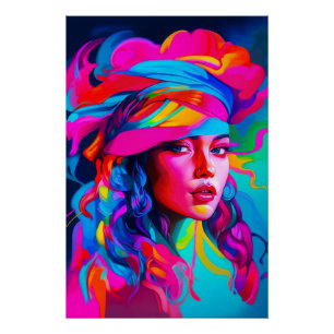 Levendig Abstract portret Perfect Poster