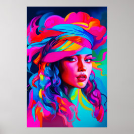 Levendig Abstract portret Poster