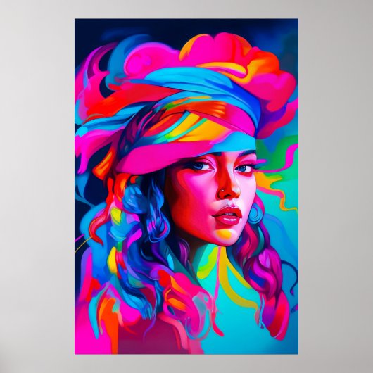 Levendig Abstract portret Poster (Voorkant)