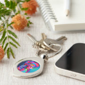 Levendig Abstract portret Sleutelhanger (Zijkant)