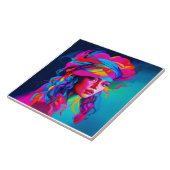 Levendig Abstract portret Tegeltje (Zijkant)